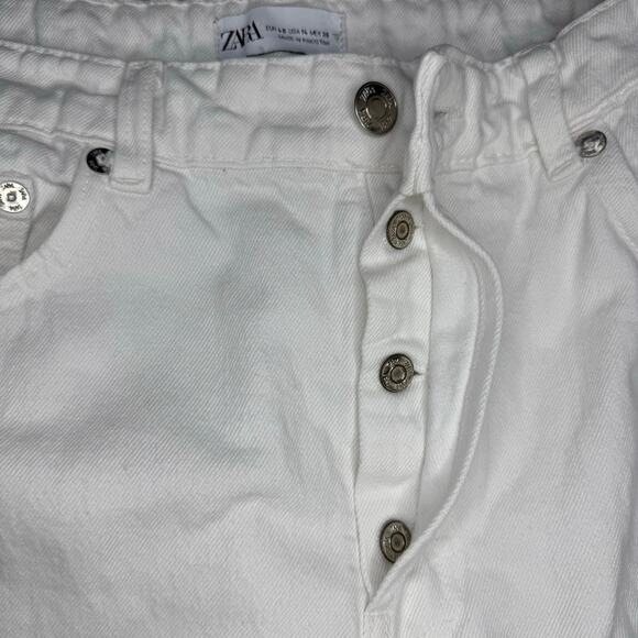 Zara Straight Leg White Jeans Size 14 - Picture 4 of 6